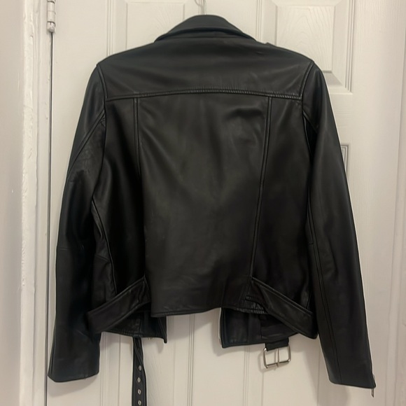 Walter Baker, Black Leather Moto Jacket, Size L - Picture 5 of 6